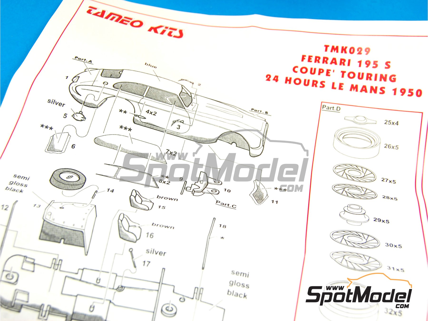 Tameo Kits TMK029: Car scale model kit 1/43 scale - Ferrari